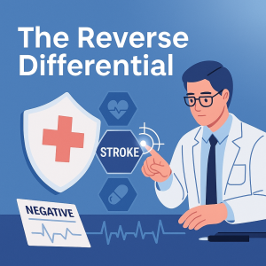 Beyond the Traditional Differential: Toward a Hybrid Logic of Diagnostic Reasoning 12 Medical infographic explaining the reverse differential approach in clinical diagnosis, highlighting efficiency, risks like anchoring bias, and comparison with traditional differential methods.