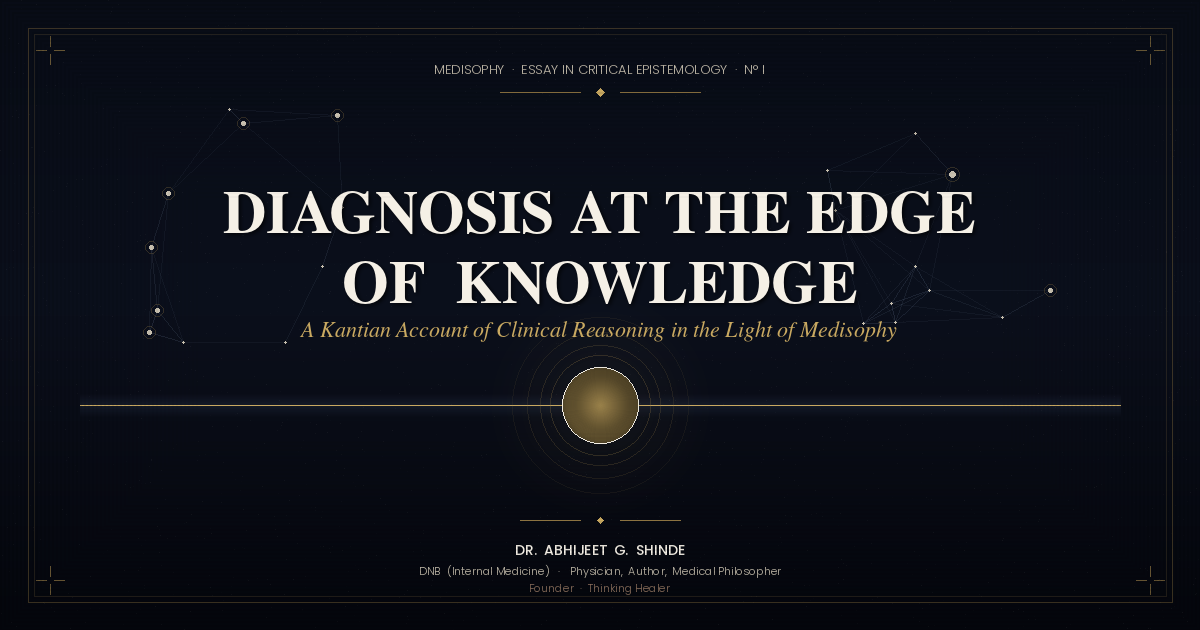 Diagnosis at the Edge of Knowledge - A Kantian account of clinical reasoning and medical epistemology by Dr. Abhijeet G. Shinde, Medisophy framework
